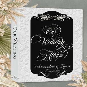 Our Wedding Album Monogram - Black/Silver Binder