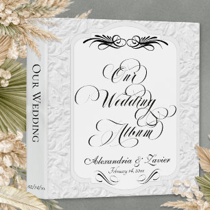 Our Wedding Album Monogram - White/Black Binder