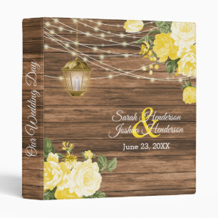 Our Wedding   Barnwood, Lantern & Yellow Floral Binder