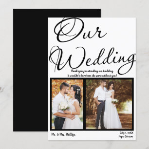 Our Wedding Black White Photo Picture Thank You Invitation