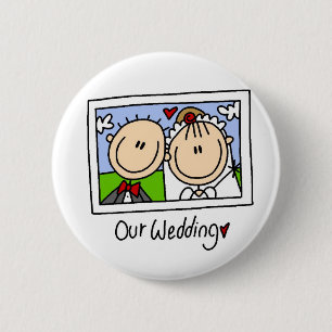 Our Wedding Bride and Groom T-shirts and Gifts 2 Inch Round Button