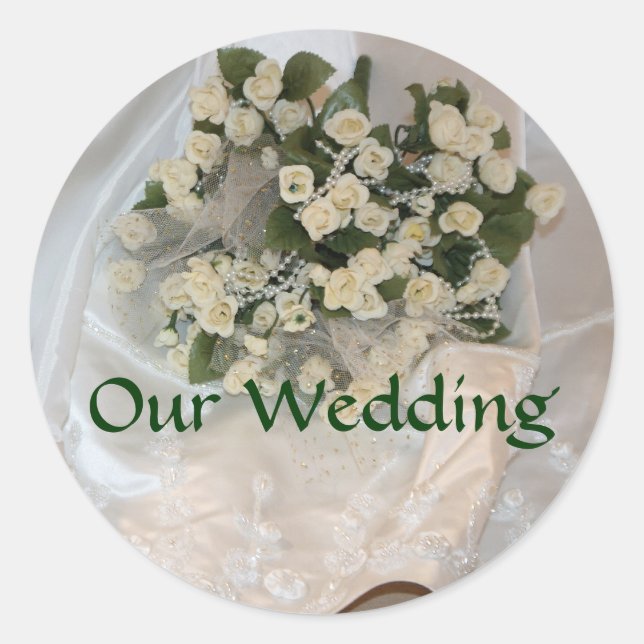 Our Wedding Classic Round Sticker (Front)