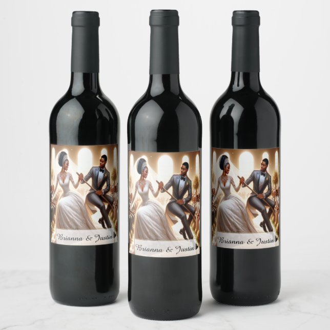 Our Wedding Day Bliss Wine Bottle Label (Bottles)