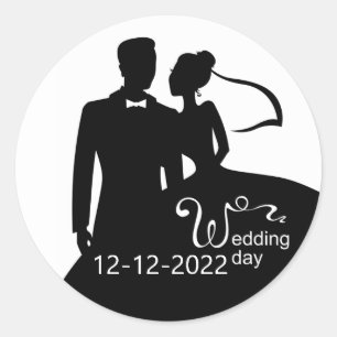 Our Wedding Day Classic Round Sticker