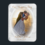 Our Wedding Day Keepsake Magnet<br><div class="desc">White Design Photo Magnet. Our Wedding Day - DIY Photo. Add your photo and change the wording to meet your needs. This design works great for a bride and groom or any other photo. If need be... you can delete all text and start fresh with your own text, colour and...</div>