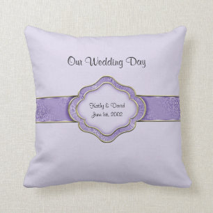 Our Wedding Day (Lilac) Throw Pillow