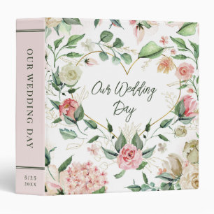 Our Wedding Day Planner Organizer Floral Flowers 3 Binder