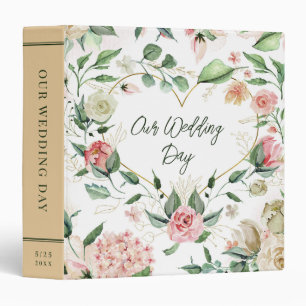 Our Wedding Day Planner Organizer Floral Flowers Binder