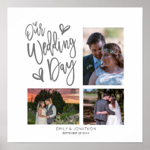 Our Wedding Day Script Photo Collage  Poster