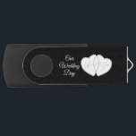 Our Wedding Day USB Flash Drive<br><div class="desc">USB Flash Drive. ⭐This Product is 100% Customizable. Graphics and text can be deleted, moved, resized, changed around, rotated, etc... 99% of my designs in my store are done in layers. This makes it easy for you to resize and move the graphics and text around so that it will fit...</div>