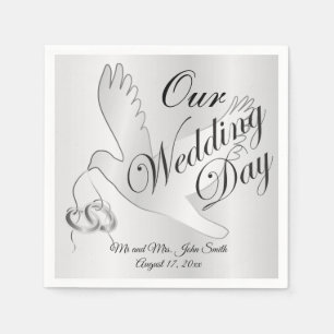 Our Wedding Day - Wedding Doves Napkin