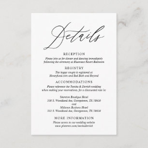 Our Wedding Details, Modern Boho Wedding Enclosure Card