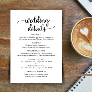 Our Wedding Details, Rustic Script Enclosure Card