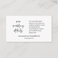 Our wedding details, website, RSVP, Enclosure Card