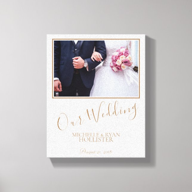 Our Wedding Elegant Wedding Keepsake Photo Canvas Print (Front)
