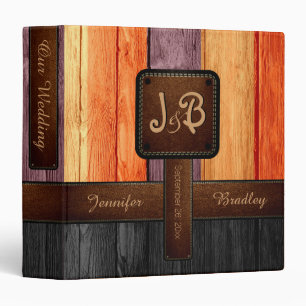 Our Wedding   Orange and Black Wood Album Binder