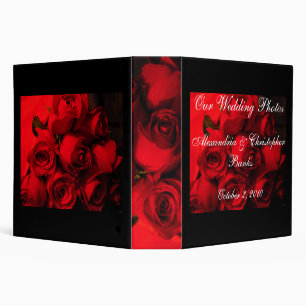 "Our Wedding Photos" - Crimson Rose Bouquet Binder