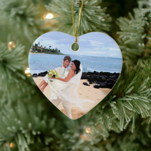 Our Wedding Pink Damask Swirls Photo Ornament