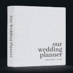 Our Wedding Planner Simple Elegant Monogram White Binder<br><div class="desc">Our Wedding Planner Simple Elegant Monogram White</div>
