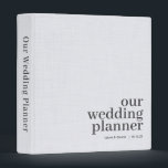 Our Wedding Planner Simple Elegant Monogram White Binder<br><div class="desc">Our Wedding Planner Simple Elegant Monogram White</div>