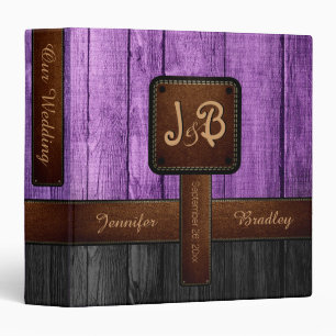 Our Wedding   Purple and Black Wood Album Binder