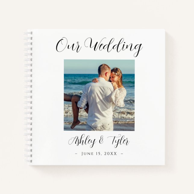 Our Wedding, Script Names, Date, Photo Guest Book (Front)
