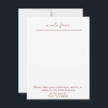 Our Wedding Time Capsule Advice Card<br><div class="desc">Your guests will be instructed to write you a note for the anniversary that matches their table number. For example,  table 8 will write you a note that you will wait to open until your 8th wedding anniversary</div>