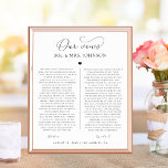 Our Wedding Vows | Heart Romantic Anniversary Gift Poster<br><div class="desc">Surprise your loved one with this elegant,  customizable "Our Vows" poster,  featuring elegant calligraphy,  heart and editable details. Customize it with ease by utilizing the "personalize" and "edit using design tool" options.</div>