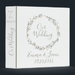 Our Wedding Watercolor Greenery Names Keepsake Binder<br><div class="desc">Sweet romantic watercolor greenery wreath with names and wedding date. “Our Wedding” binder for pictures,  keepsakes or whatever you wish.  So cute.</div>