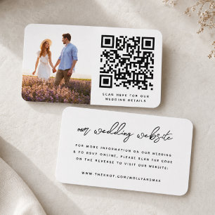Our Wedding Website QR Code Simple Photo RSVP Enclosure Card