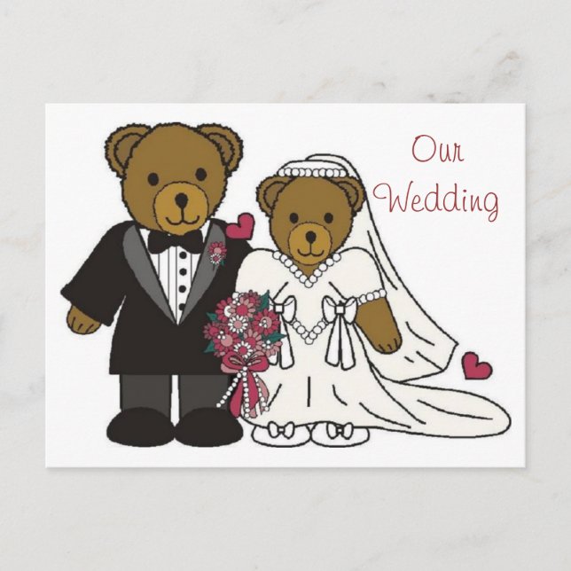 Our Wedding Wedding Teddy Bear Postcard (Front)