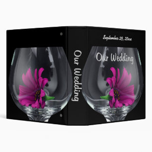 Our Wedding Wine Glass Pink Daisy Binder