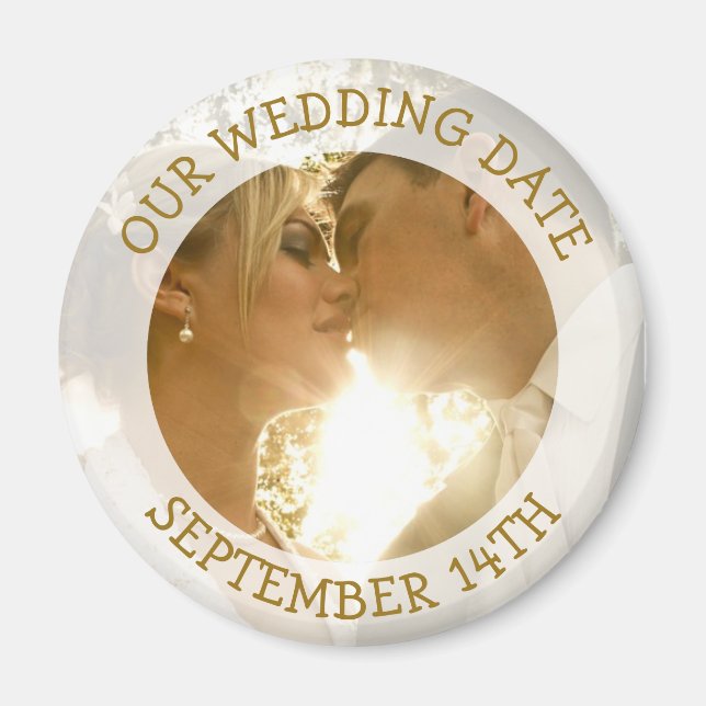 Our Weddng Date Personalized Reminder Magnet (Front)