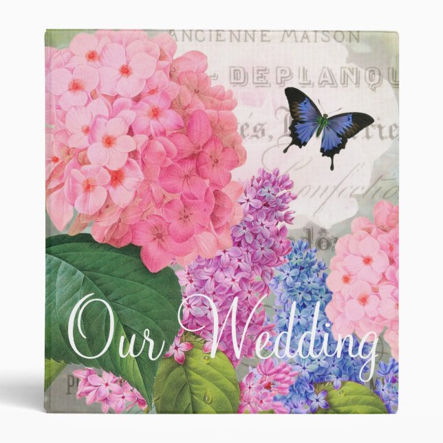 Our Weeding Floral Ring Avery Signature 1" Binder (Front)