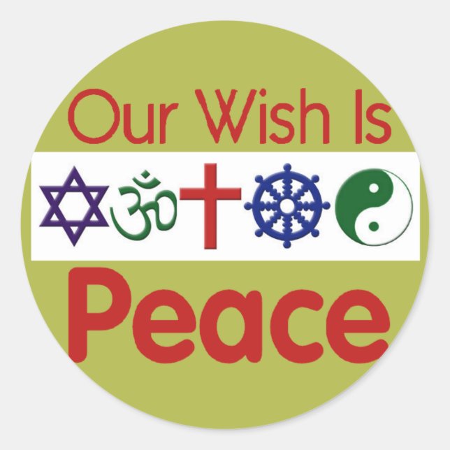 Our Wish PEACE Sticker (Front)