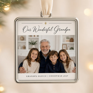 Our Wonderful Grandpa Personalized Grandchildren  Metal Ornament