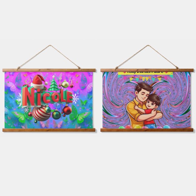 Our Wood-Topped Wall Tapestry features vivid colou (Double)