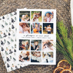 Our Year Minimalist 12 Photo Collage Christmas Holiday Card<br><div class="desc">Celebrate the year coming to an end with this "Our Year Minimalist 12 Photo Collage Christmas" holiday card design. This elegant and simple design showcases a collage of 12 custom photos, one for each month of the year. In the heart of the card, you can choose to display "a glimpse...</div>