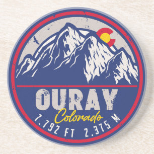 Ouray Colorado Flag Camping Hiking Souvenirs 80s Coaster