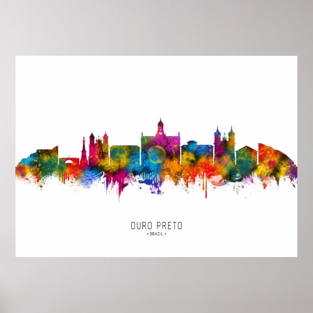 Ouro Preto Brazil Skyline Poster (Front)