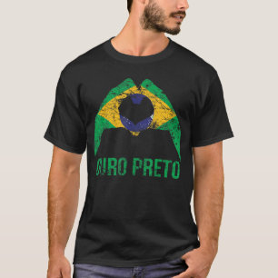 Ouro Preto Brazilian City Love Vintage Brazil Flag T-Shirt