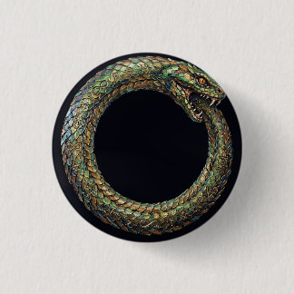 Ouroboros — Ancient Serpent Symbol Runic Poster 1 Inch Round Button