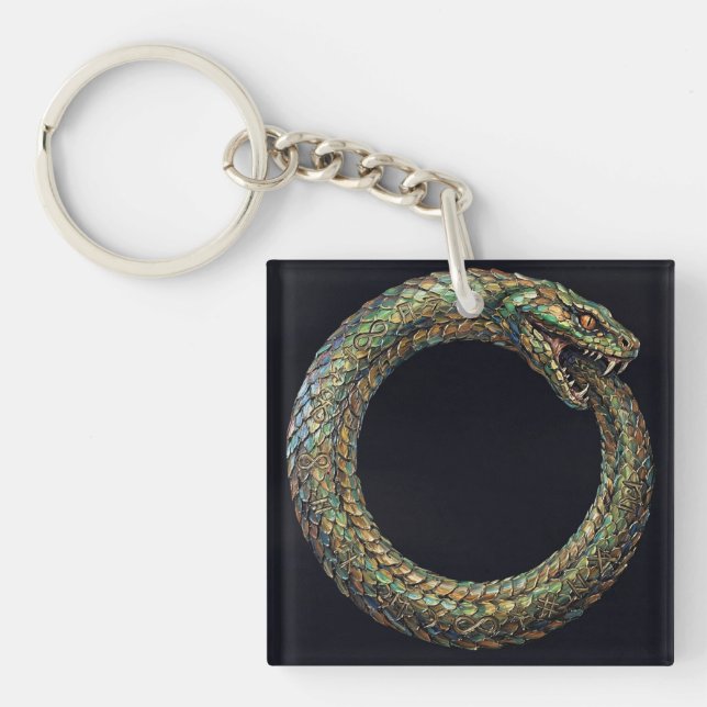 Ouroboros — Ancient Serpent Symbol Runic Poster Keychain (Front)