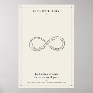 Ouroboros Infinity Serpent with Marcus Aurelius Poster