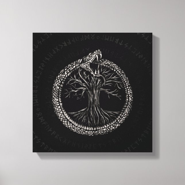 Ouroboros with Tree of Life Canvas Print (Front)