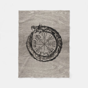 Ouroboros with Vegvisir Fleece Blanket