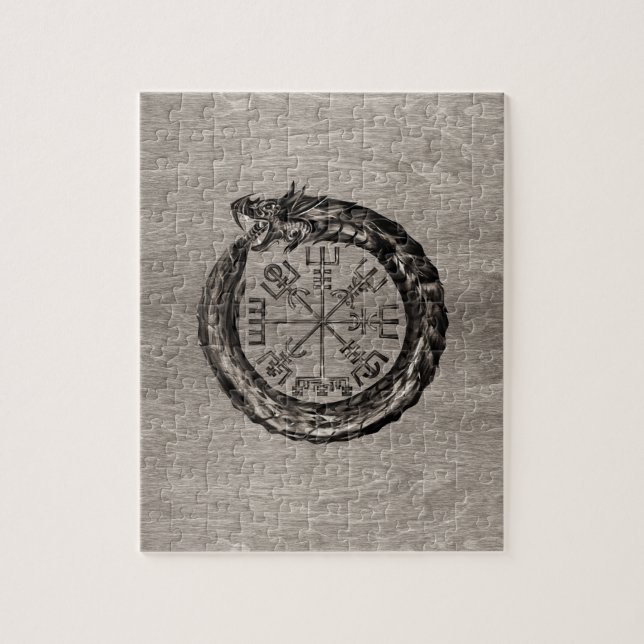 Ouroboros with Vegvisir Jigsaw Puzzle (Vertical)
