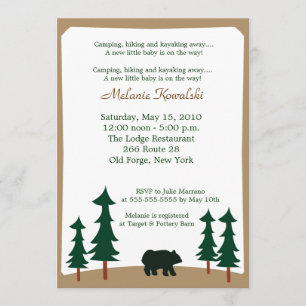 OURS Adirondack Lodge 5x7 Baby shower Invitation