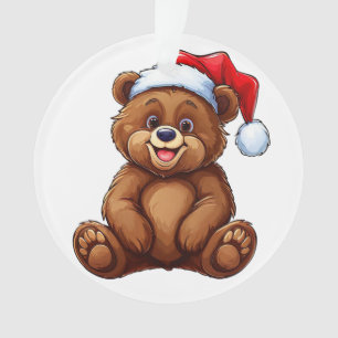 Ours animé mignon avec un chapeau de Père Noël