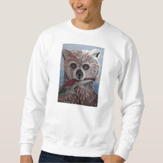ours avec le sweat shirt de poissons